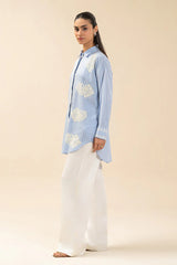 Sky Blue Embroidered Top
