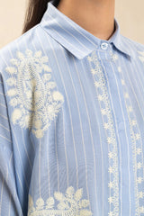 Sky Blue Embroidered Top