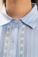Sky Blue Embroidered Top
