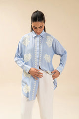 Sky Blue Embroidered Top