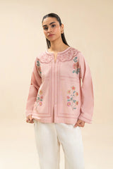 Pastel Pink Embroidered Shirt