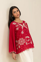 Cherry Red Embroidered Shirt