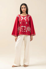 Cherry Red Embroidered Shirt
