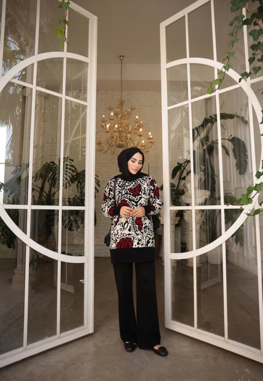 Black Mosaic Knitted Set