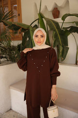 Mocha Pearl Knitted Set