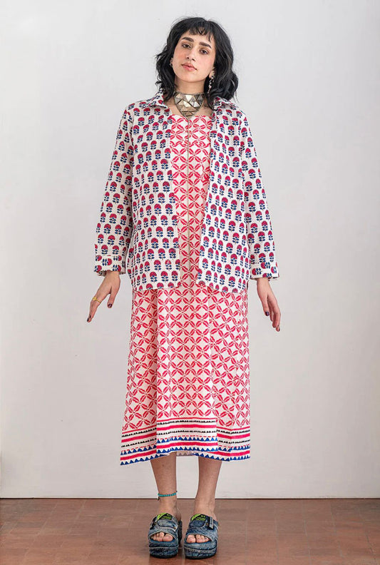 Block Printed Dress + Shirt