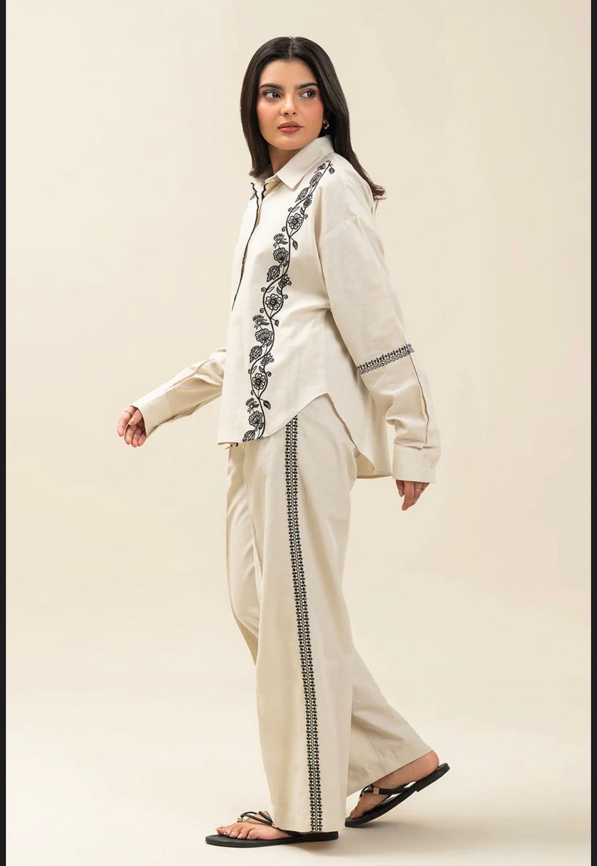 Embroidered Shirt and Pant Set