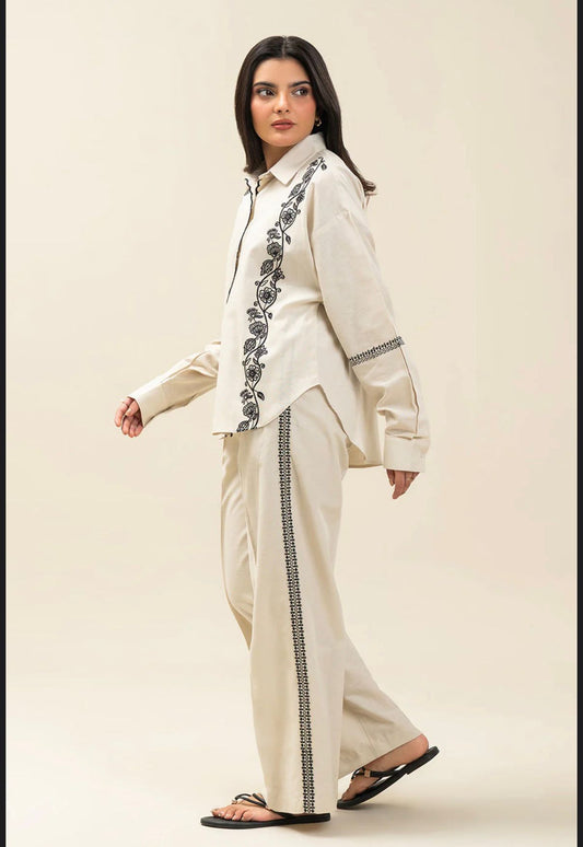 Embroidered Shirt and Pant Set