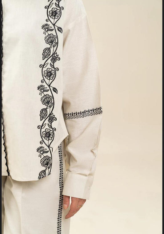 Embroidered Shirt and Pant Set